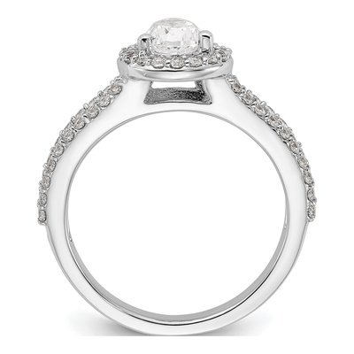 Platinum Diamond Pear Halo Eng Engagement Ring Semi-Mount – view 2