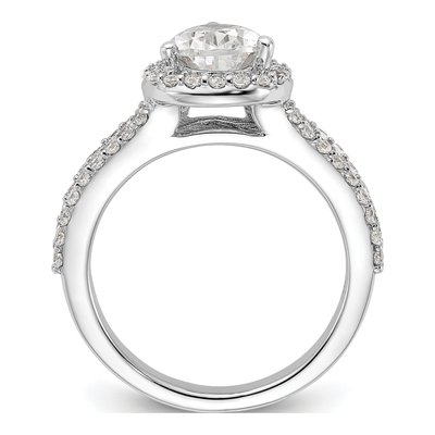 14K White Gold Lab-Grown Diamond Pear Halo Engagement Ring Semi-Mount – view 3