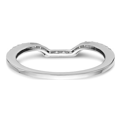 14K White Gold 1/5 ct tw Diamond Contoured Wedding Band – view 6