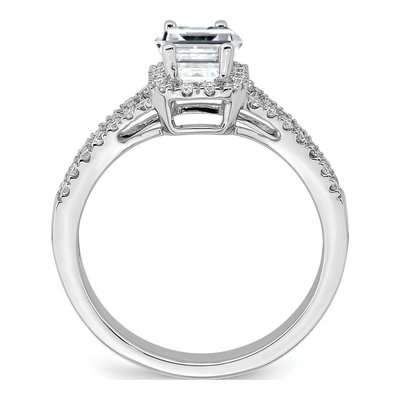 14K White Gold Lab-Grown Diamond Halo Engagement Ring Semi-Mount – view 3