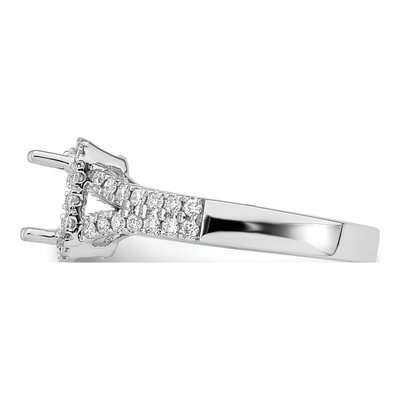 14K White Gold Lab-Grown Diamond Halo Engagement Ring Semi-Mount – view 4