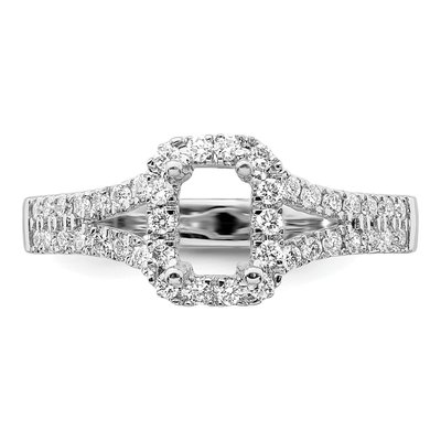 14K White Gold Lab-Grown Diamond Halo Engagement Ring Semi-Mount – view 5