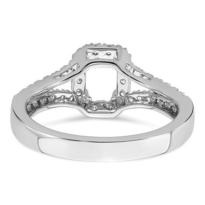 14K White Gold Lab-Grown Diamond Halo Engagement Ring Semi-Mount – view 6
