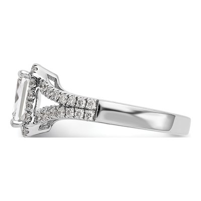 14K White Gold Diamond Halo Engagement Ring Semi-Mount – view 4