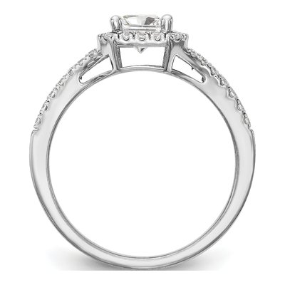 14K White Gold Lab-Grown Diamond Halo Engagement Ring Semi-Mount – view 3