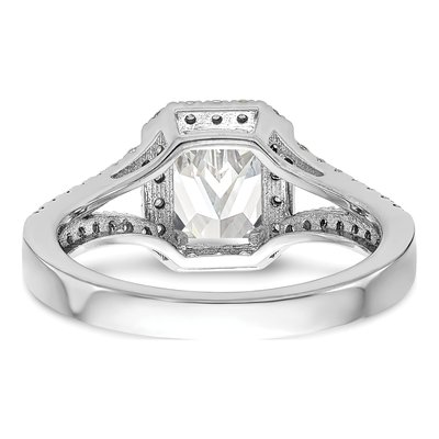 14K White Gold Lab-Grown Diamond Halo Engagement Ring Semi-Mount – view 6
