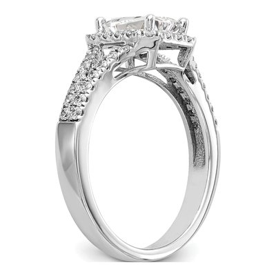 14K White Gold Lab-Grown Diamond Halo Engagement Ring Semi-Mount – view 7