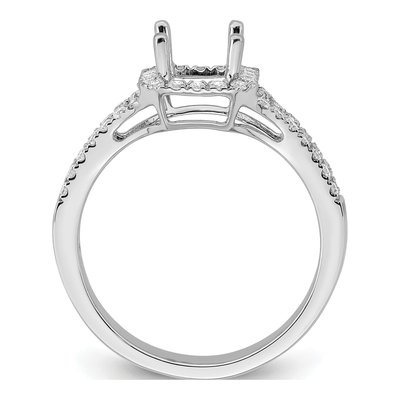 14K White Gold Lab-Grown Diamond Halo Engagement Ring Semi-Mount – view 3