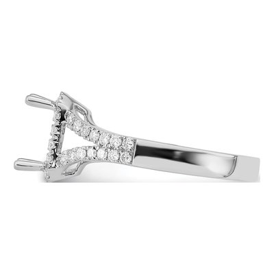 14K White Gold Lab-Grown Diamond Halo Engagement Ring Semi-Mount – view 4