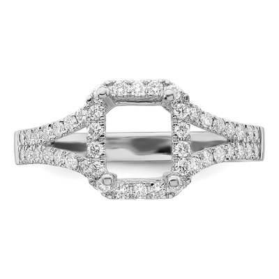 14K White Gold Lab-Grown Diamond Halo Engagement Ring Semi-Mount – view 5