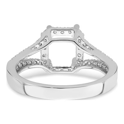 14K White Gold Lab-Grown Diamond Halo Engagement Ring Semi-Mount – view 6