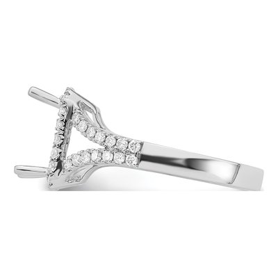 14K White Gold Lab-Grown Diamond Halo Engagement Ring Semi-Mount – view 4
