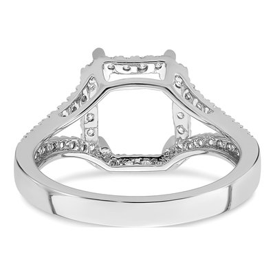 14K White Gold Lab-Grown Diamond Halo Engagement Ring Semi-Mount – view 6