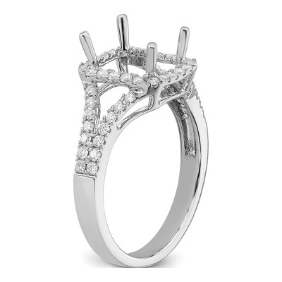 14K White Gold Lab-Grown Diamond Halo Engagement Ring Semi-Mount – view 7