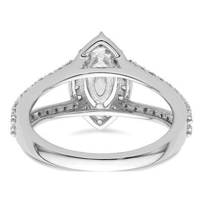 14K White Gold Diamond Halo Engagement Ring Semi-Mount – view 6
