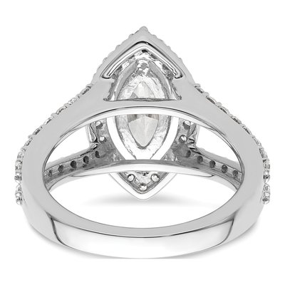 14K White Gold Diamond Halo Engagement Ring Semi-Mount – view 6