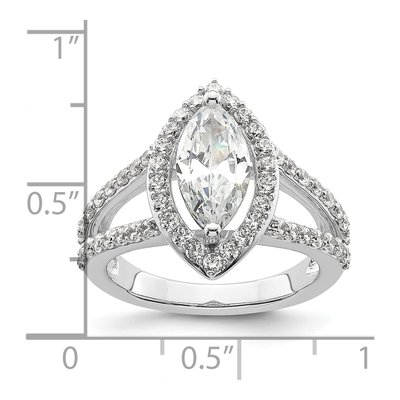 14K White Gold Diamond Halo Engagement Ring Semi-Mount – view 8