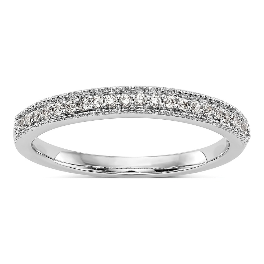 14K White Gold 1/8 ct tw Diamond Wedding Band