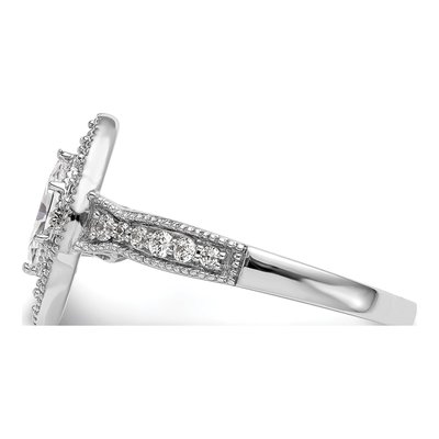 14K White Gold Diamond Halo Engagement Ring Semi-Mount – view 3