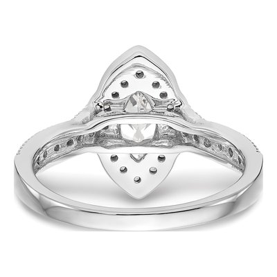 14K White Gold Diamond Halo Engagement Ring Semi-Mount – view 5