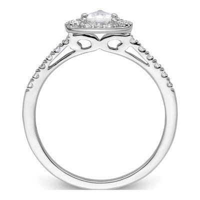 14K White Gold Diamond Halo Engagement Ring Semi-Mount – view 3
