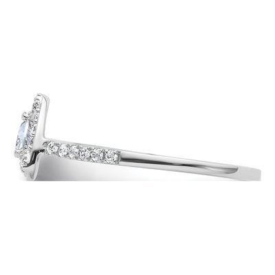 14K White Gold Diamond Halo Engagement Ring Semi-Mount – view 4