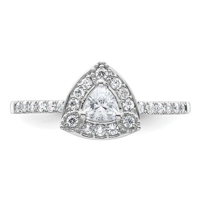 14K White Gold Diamond Halo Engagement Ring Semi-Mount – view 5