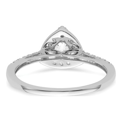 14K White Gold Diamond Halo Engagement Ring Semi-Mount – view 6