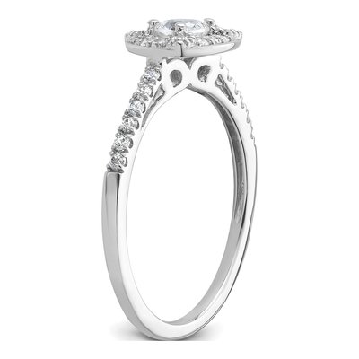 14K White Gold Diamond Halo Engagement Ring Semi-Mount – view 7