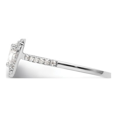 14K White Gold Diamond Trillion Halo Engagement Ring Semi-Mount – view 3