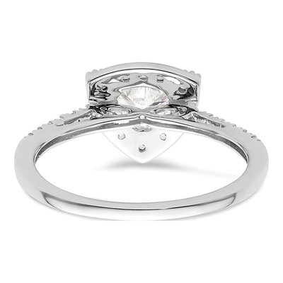 14K White Gold Diamond Trillion Halo Engagement Ring Semi-Mount – view 5