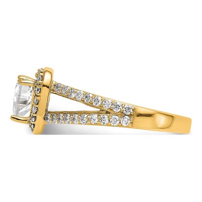 14K Yellow Gold Diamond Heart Halo Engagement Ring Semi-Mount – view 4
