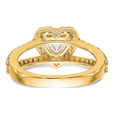 14K Yellow Gold Diamond Heart Halo Engagement Ring Semi-Mount – view 6