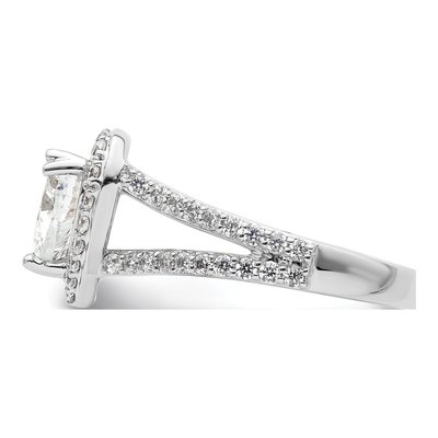 14K White Gold Diamond Halo Engagement Ring Semi-Mount – view 5