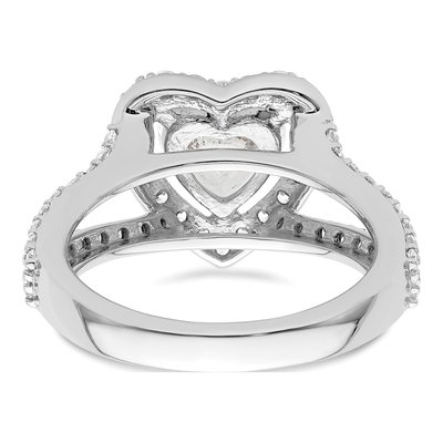 14K White Gold Diamond Halo Engagement Ring Semi-Mount – view 7