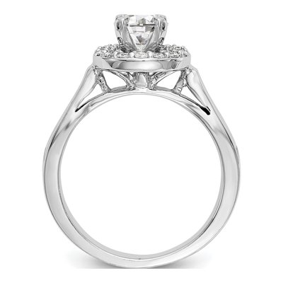 14K White Gold Diamond Halo Semi-Mount Engagement Ring – view 2