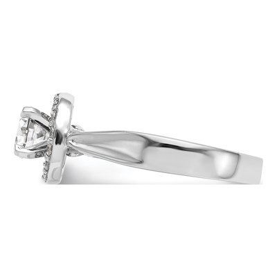 14K White Gold Diamond Halo Semi-Mount Engagement Ring – view 3