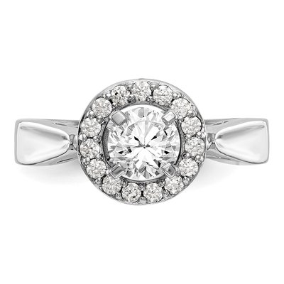 14K White Gold Diamond Halo Semi-Mount Engagement Ring – view 4