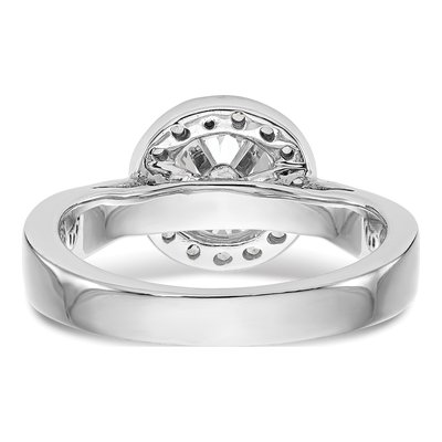 14K White Gold Diamond Halo Semi-Mount Engagement Ring – view 5