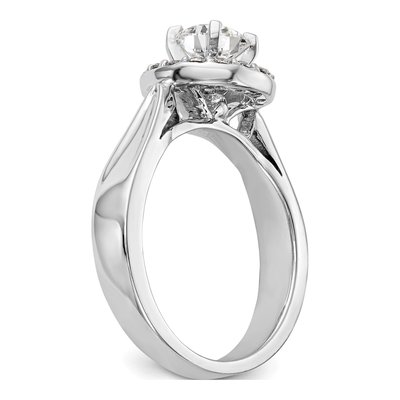 14K White Gold Diamond Halo Semi-Mount Engagement Ring – view 6