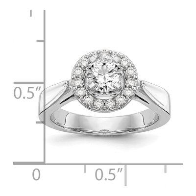 14K White Gold Diamond Halo Semi-Mount Engagement Ring – view 8