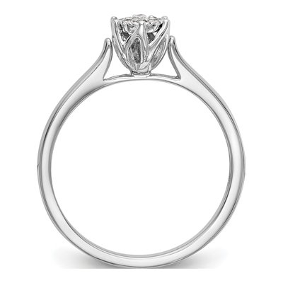 14K White Gold 1/10 ct tw Diamond Cluster Engagement Ring – view 2