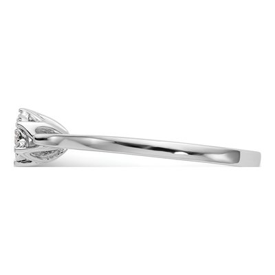 14K White Gold 1/10 ct tw Diamond Cluster Engagement Ring – view 3