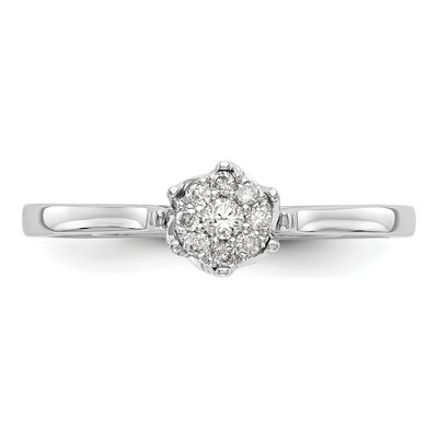 14K White Gold 1/10 ct tw Diamond Cluster Engagement Ring – view 4
