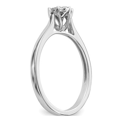 14K White Gold 1/10 ct tw Diamond Cluster Engagement Ring – view 6