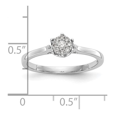 14K White Gold 1/10 ct tw Diamond Cluster Engagement Ring – view 7