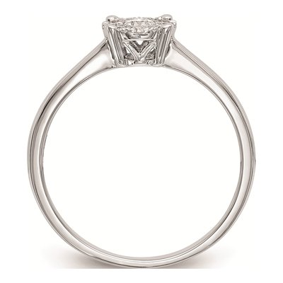 14K White Gold 1/4 ct tw Diamond Halo Cluster Engagement Ring – view 2