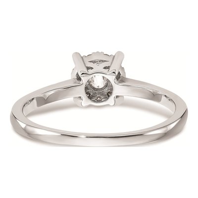 14K White Gold 1/4 ct tw Diamond Halo Cluster Engagement Ring – view 5