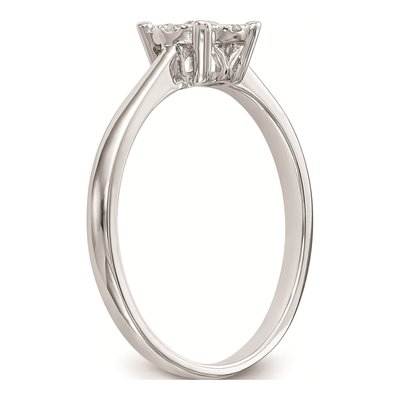 14K White Gold 1/4 ct tw Diamond Halo Cluster Engagement Ring – view 6