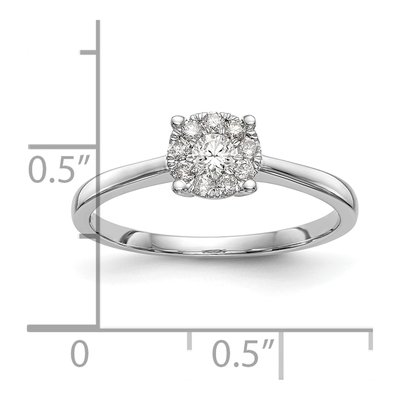 14K White Gold 1/4 ct tw Diamond Halo Cluster Engagement Ring – view 7